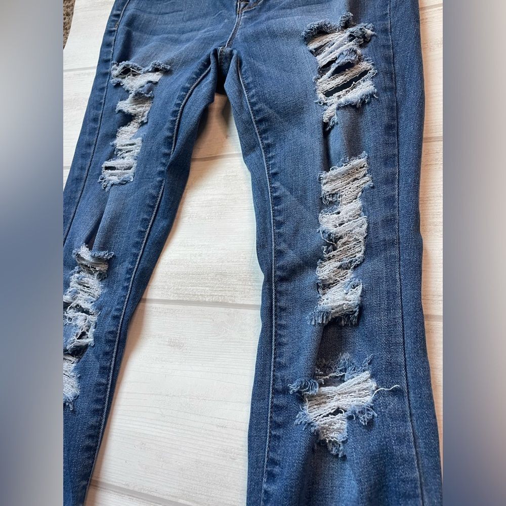 Pac Sun 25 Jeggings Jeans Denim Distressed actual 26 waist stretchy, 28.5 inseam